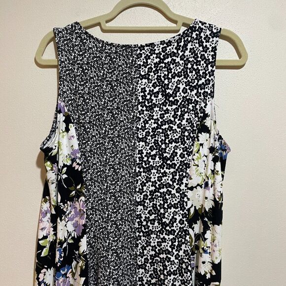 J Jill Wearever Collection M TALL Floral Patchwork Mixed Print Sleeveless Dress - Picture 11 of 13